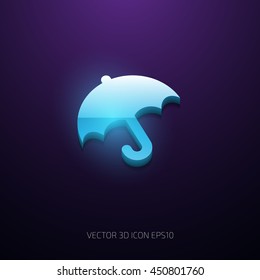 Vector 3d glossy open umbrella icon