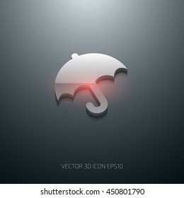 Vector 3d glossy open umbrella icon