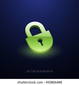 Vector 3d glossy padlock icon