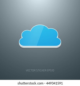 Vector 3d glossy plastic cloud icon