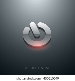 Vector 3d glossy round power button