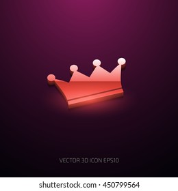 Vector 3d glossy royal crown icon