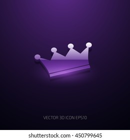 Vector 3d glossy royal crown icon