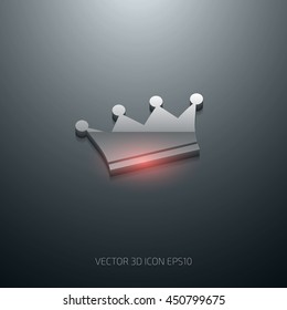 Vector 3d glossy royal crown icon
