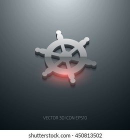 Vector 3d glossy ship's helm icon