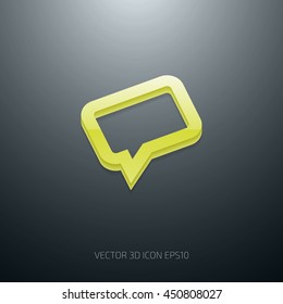 Vector 3d glossy speech bubble