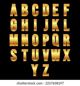 Colección vectorial 3D Gold Alphabet