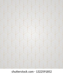 Vector 3D Gold Geometric Square Gray Background seamless pattern. Modern stylish texture. Repeating tiles