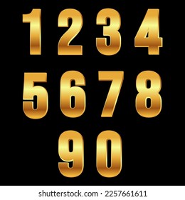 Vector 3D Gold Number Collection