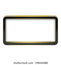 Vector 3d golden frame for text. Design element with space for your text