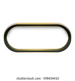 Vector 3d golden frame for text. Design element with space for your text