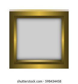 Vector 3d golden frame for text. Design element with space for your text