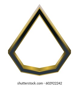 Vector 3d golden frame for text. Design element with space for your text