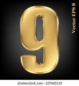 Vector 3d golden number collection - 9. Eps 8 using mesh.