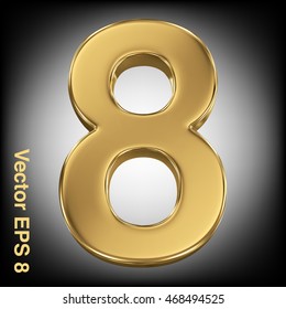 Vector 3d golden number collection - 8. Eps 8 using mesh.