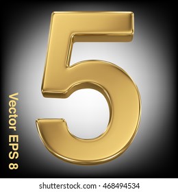 Vector 3d golden number collection - 5. Eps 8 using mesh.