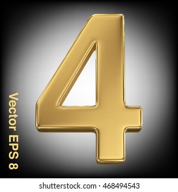 Vector 3d golden number collection - 4. Eps 8 using mesh.