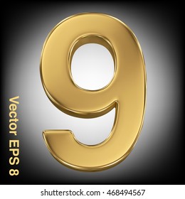 Vector 3d golden number collection - 9. Eps 8 using mesh.