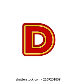 Vector con alfabeto 3D dorado y rojo. Lujoso Tipo De Letra Superior. Juego de cartas de élite.