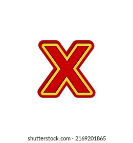 Vector with 3D Golden and Red Alphabet. Luxury Uppercase Font. Set of elite Letters.