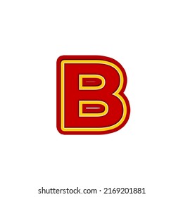 Vector with 3D Golden and Red Alphabet. Luxury Uppercase Font. Set of elite Letters.