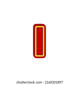 Vector with 3D Golden and Red Alphabet. Luxury Uppercase Font. Set of elite Letters.