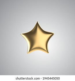 Vector 3d golden star. Realistic gold isolated object.