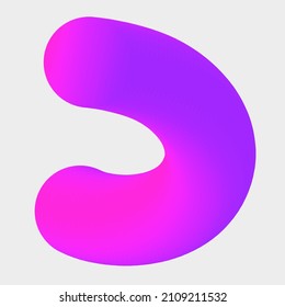 Vector 3D gradient spiral heart. Abstract colorful spiral. Abstract 3D shape. Modern color of 2022