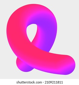 Vector 3D gradient spiral heart. Abstract colorful spiral. Abstract 3D shape. Modern color of 2022