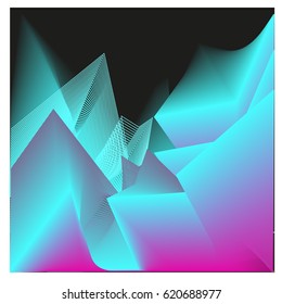 Vector 3d Graphic Background Dynamic Effect. Gradient Abstract Vector Illustration. Design Template. Modern Pattern.