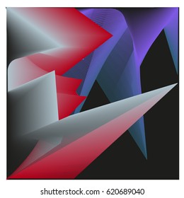 Vector 3d Graphic Background Dynamic Effect. Gradient Abstract Vector Illustration. Design Template. Modern Pattern.
