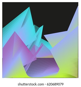 Vector 3d Graphic Background Dynamic Effect. Gradient Abstract Vector Illustration. Design Template. Modern Pattern.