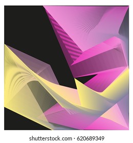 Vector 3d Graphic Background Dynamic Effect. Gradient Abstract Vector Illustration. Design Template. Modern Pattern.