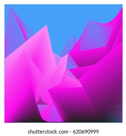 Vector 3d Graphic Background Dynamic Effect. Gradient Abstract Vector Illustration. Design Template. Modern Pattern.