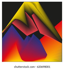 Vector 3d Graphic Background Dynamic Effect. Gradient Abstract Vector Illustration. Design Template. Modern Pattern.