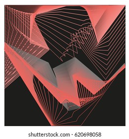 Vector 3d Graphic Background Dynamic Effect. Gradient Abstract Vector Illustration. Design Template. Modern Pattern.