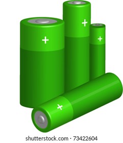 Vector 3D green batteries