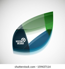 Vector 3d green glossy leaf