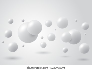 Vector 3d grey balls . Abstract illustration .