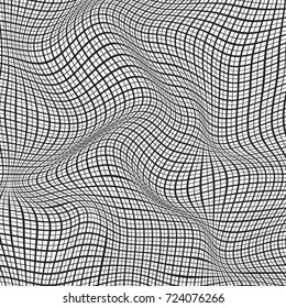 Vector 3d grid abstract pattern. Optical illusion. 