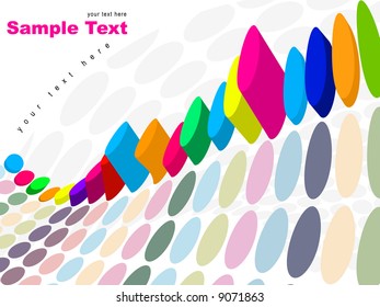 Vector - 3D Halftone colorful retro dots forming a wave for background use.