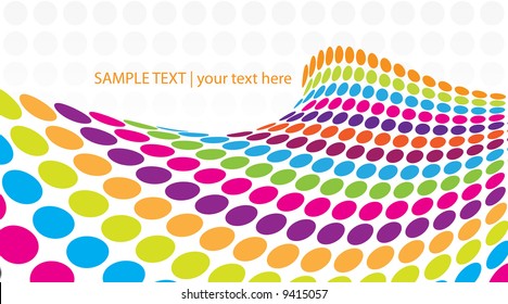 Vector - 3D Halftone colorful retro dots forming a wave for background use.