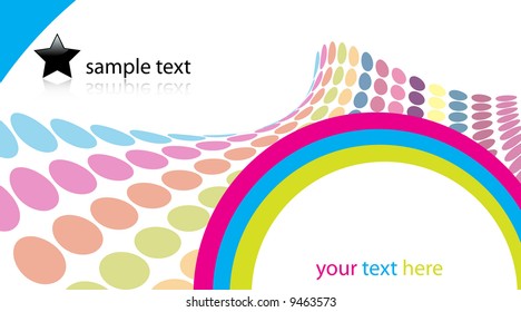 Vector - 3D Halftone colorful retro dots forming a wave for background use.
