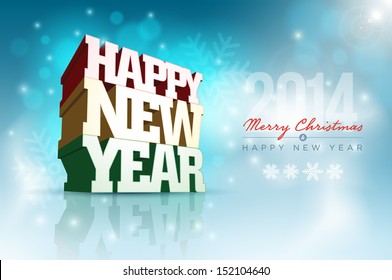 Vector 3d Happy New Year design template. Elements are layered separately in vector file.