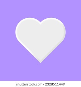 Vector 3d heart. Realistic icon 3d. Vector illustration.