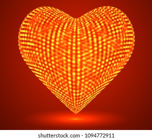 vector 3d Hexagon Hearts. on a colored background. symbol of love and health of the heart