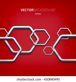 Vector 3d hexagonal glossy shapes background