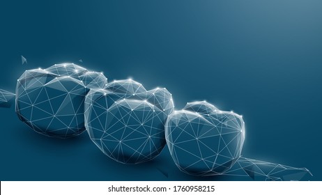 Vector 3d Human Teeth Closeup. Teeth for Medical and Healthy. Low Poly Wireframe. Vector Illustration