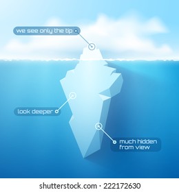 Vector 3d iceberg concept illustration.