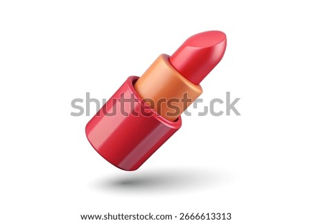 vector 3d icon. Bright female lipstick